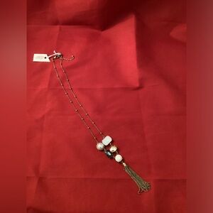 Anita K. Copper tone and faux stones necklace